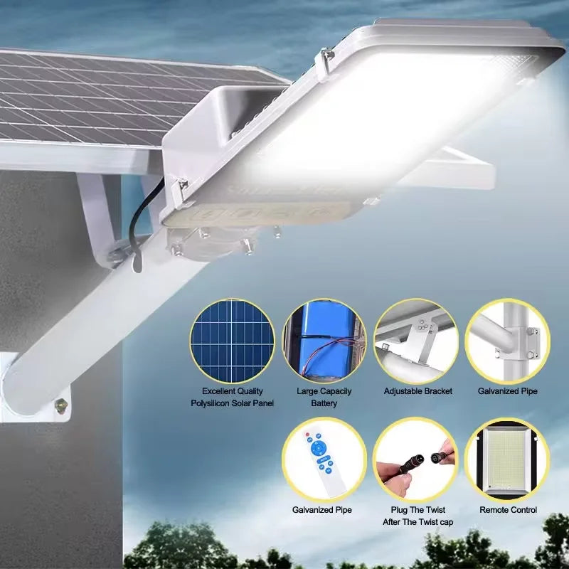 300W Solar Flood Light with Remote - Aluminum, IP65 - HexaGara