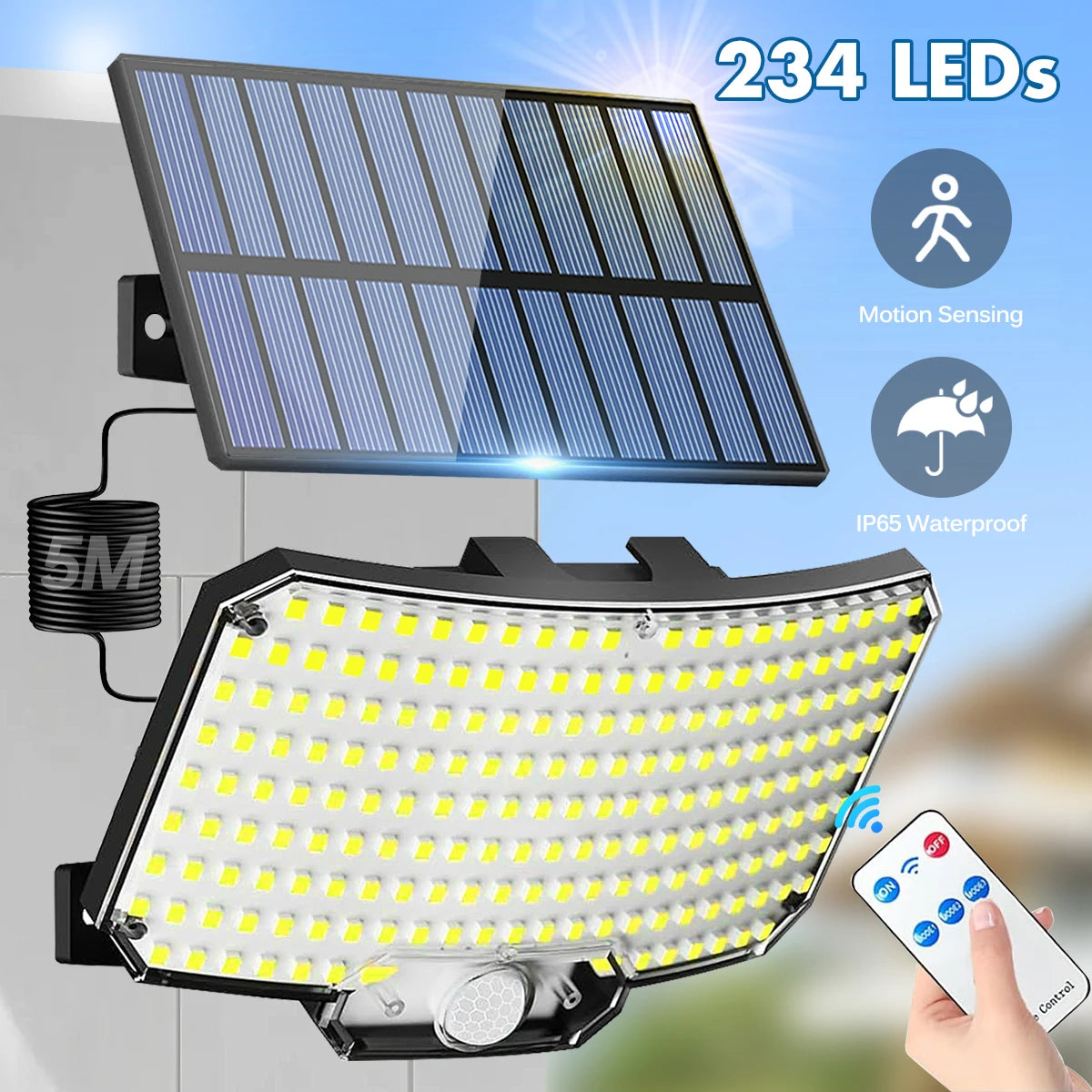 Motion Sensor Solar Flood Lights (234 LEDs) - HexaGara