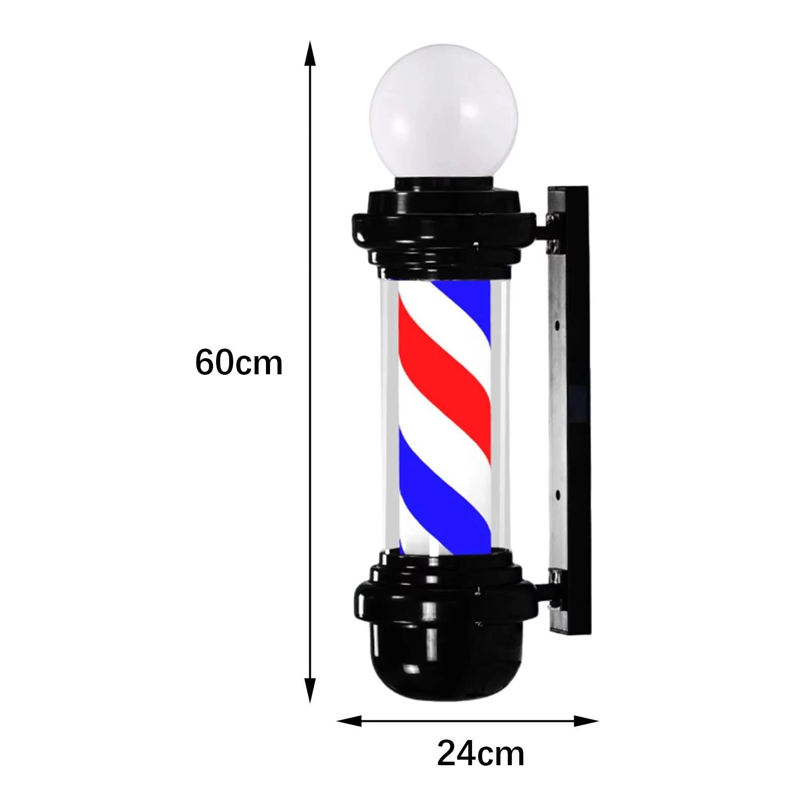 Barber Shop Rotating Entrance Pole Light - 60cm x 24cm - HexaGara