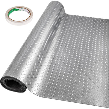 Heavy-Duty Diamond-Plate Roll-Out Garage Mat
