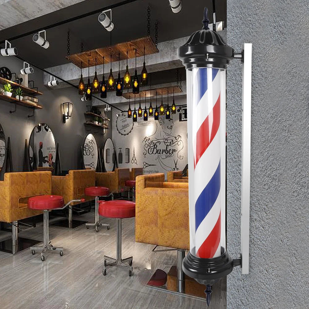 Barber Pole Lights (Black Caps, 102cm x 25cm)
