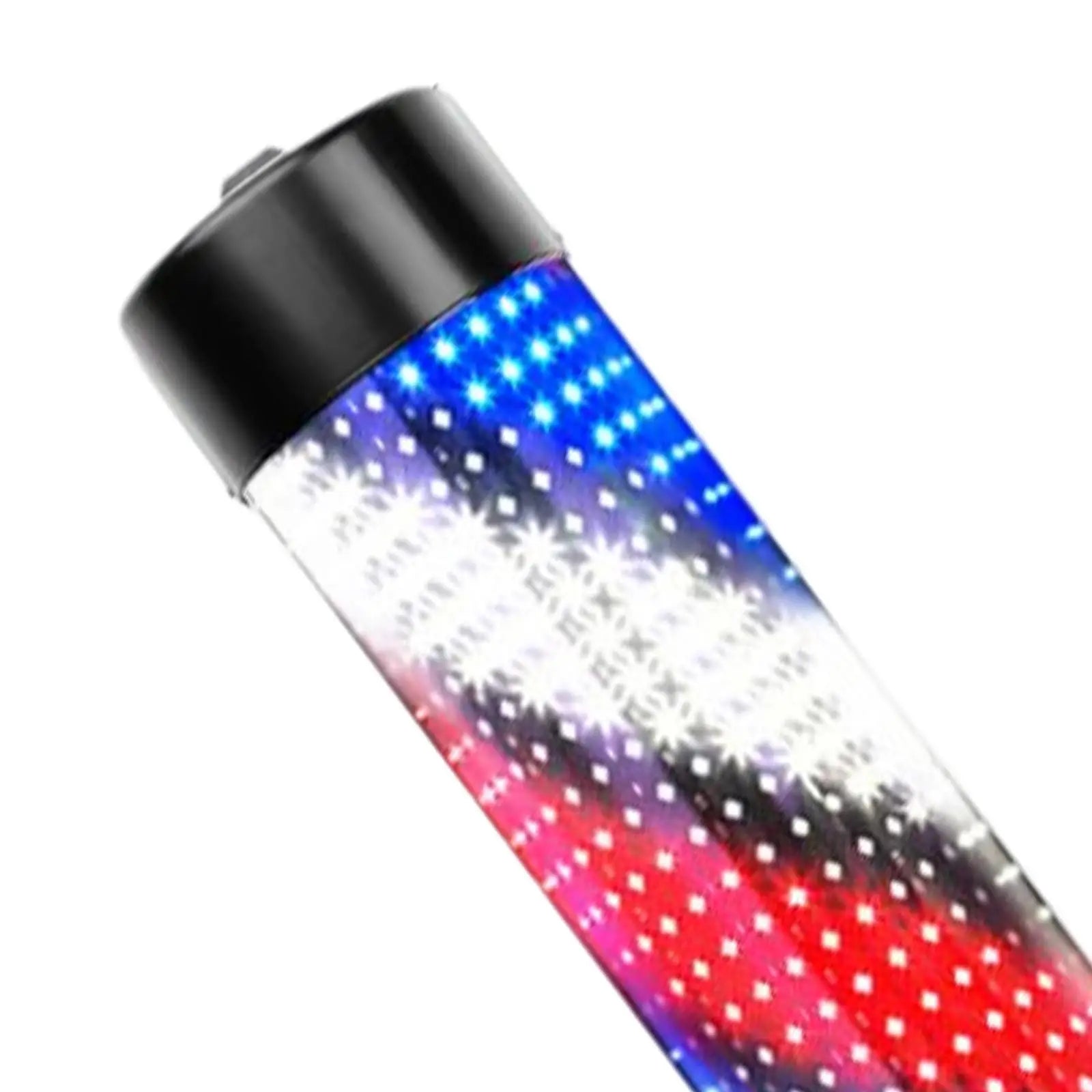 Rotating LED Barber Pole Light 15 × 95 cm – Black Caps