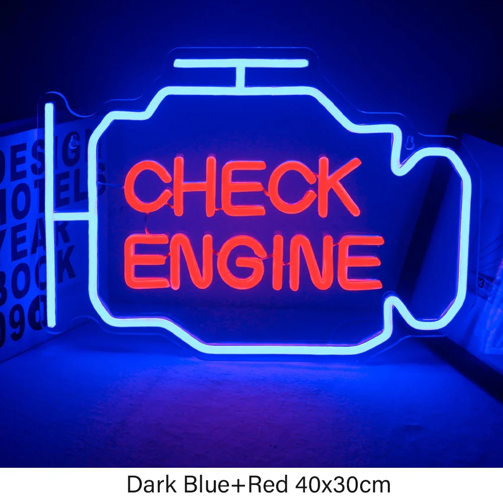 Check Engine LED Neon Sign - HexaGara