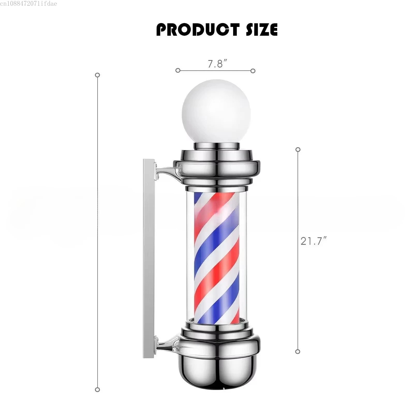 Barber Shop Rotating Entrance Pole Light Classic - 55cm x 20cm - HexaGara