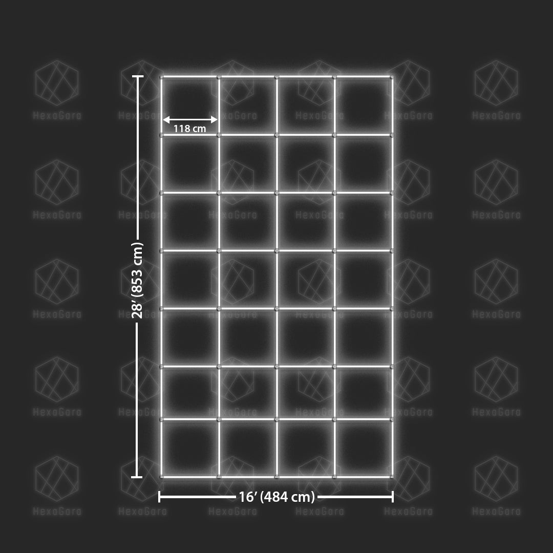 Square Lights - 28 Oversized Squares (28' x 16')