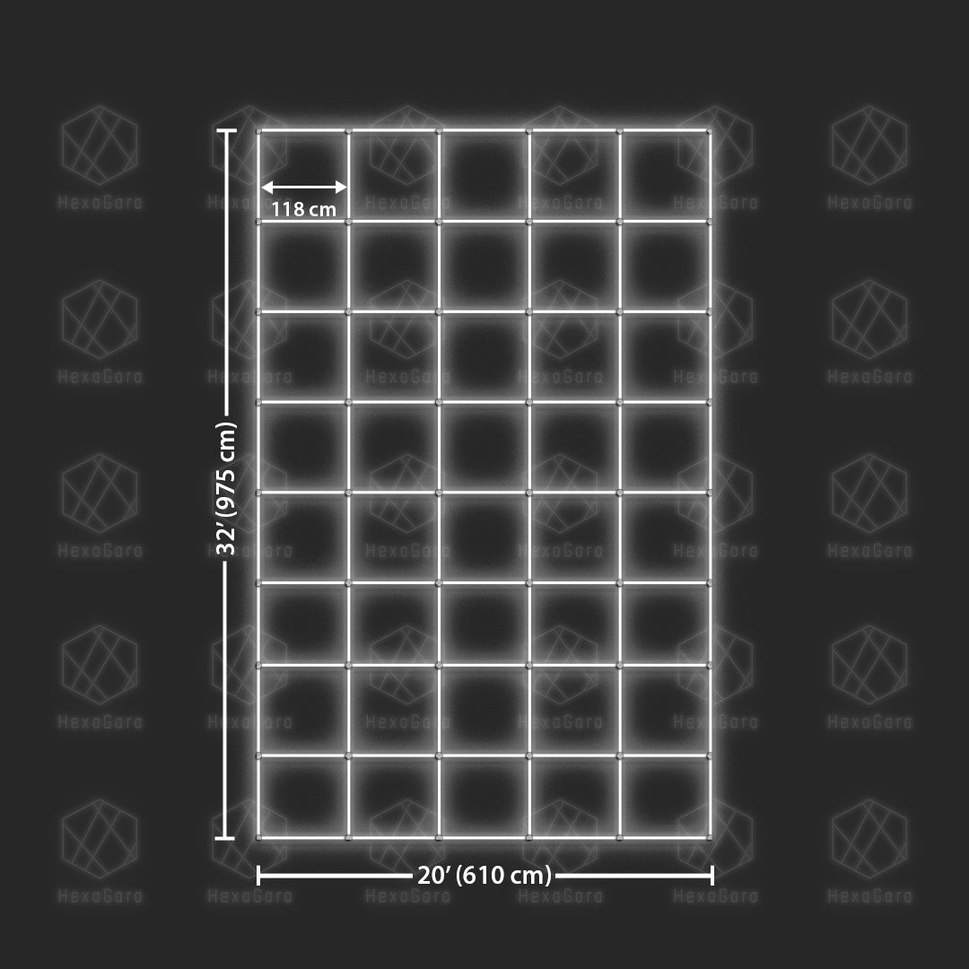 Square Lights - 40 Oversized Squares (32' x 20')