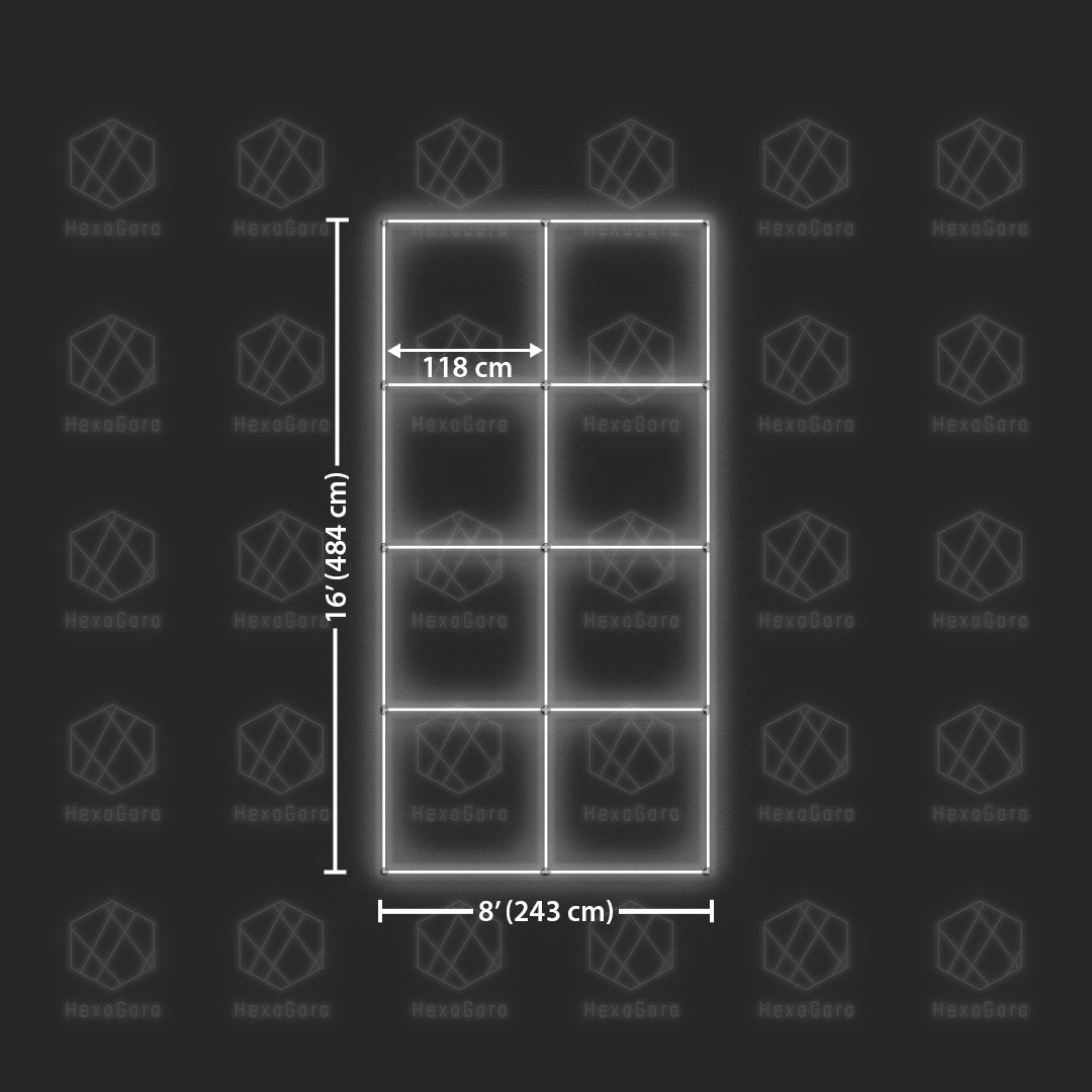 Dimmable Square Lights - 8 Oversized Squares (16' x 8')
