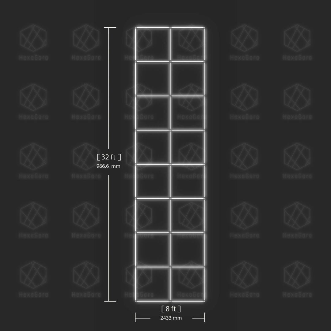 Square Lights Grid - 16 Squares (32' * 8')