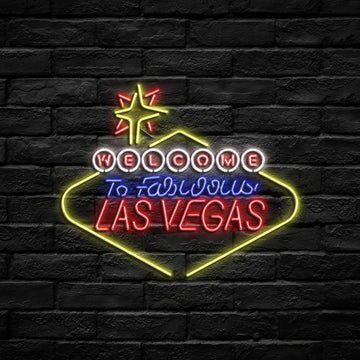 "Welcome to Famous Las Vegas" Neon Sign (Traditional Glass)