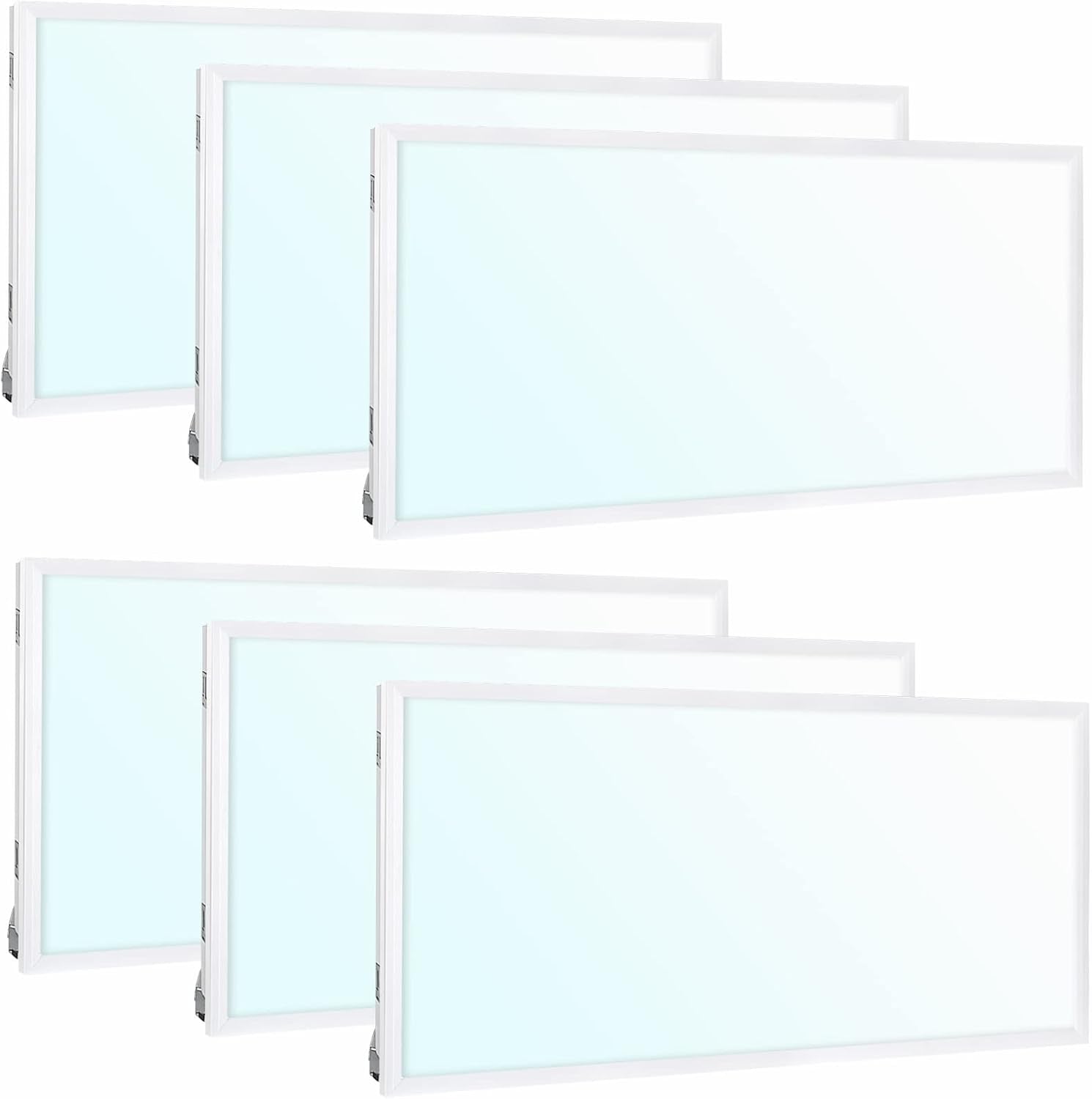 LED Flat Panel Troffer Drop Ceiling Office Light (2ft x 4ft, 3CCT) - 6 Pack