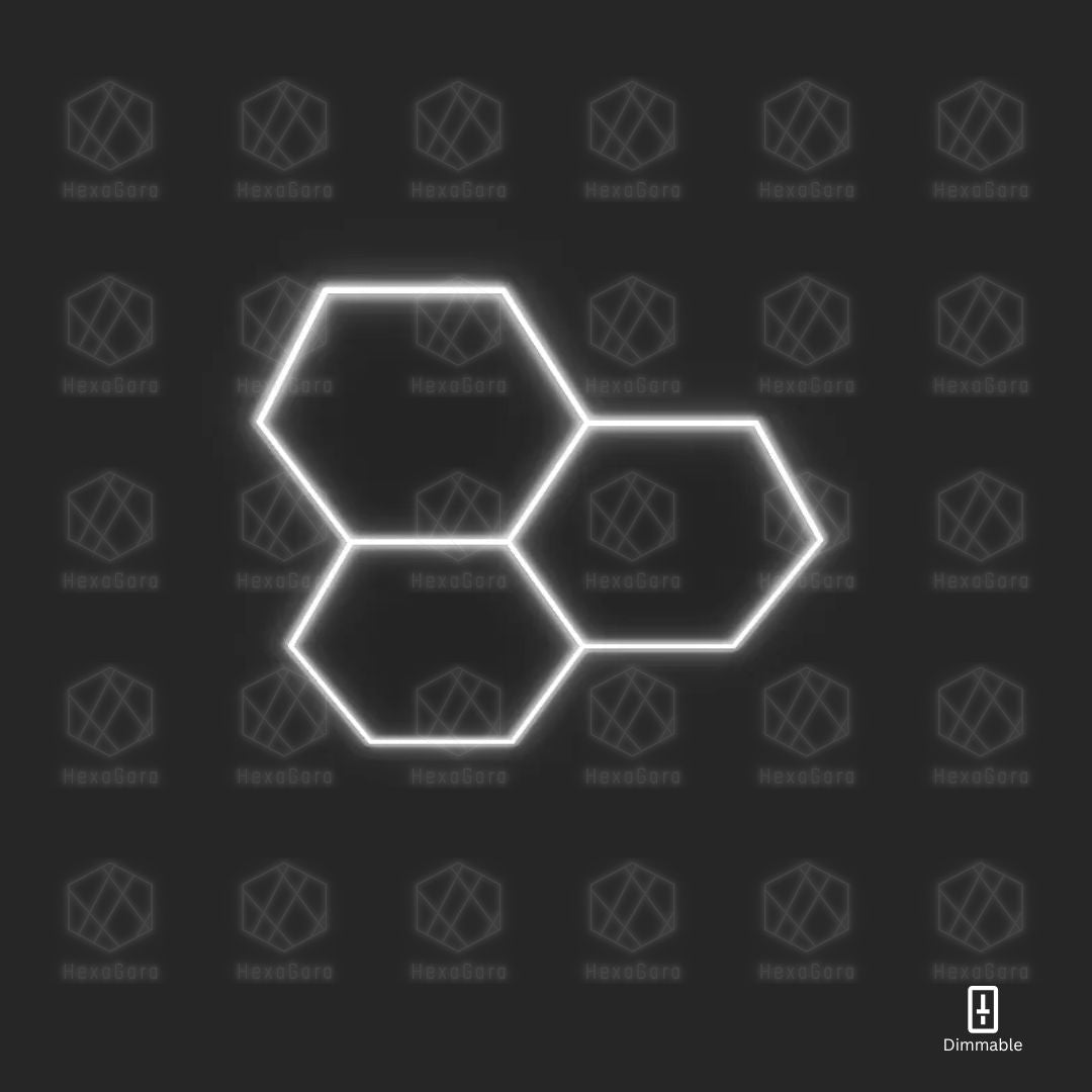 Dimmable Hexagonal Lights Grid - 3 Hexagons (Mesh) - HexaGara