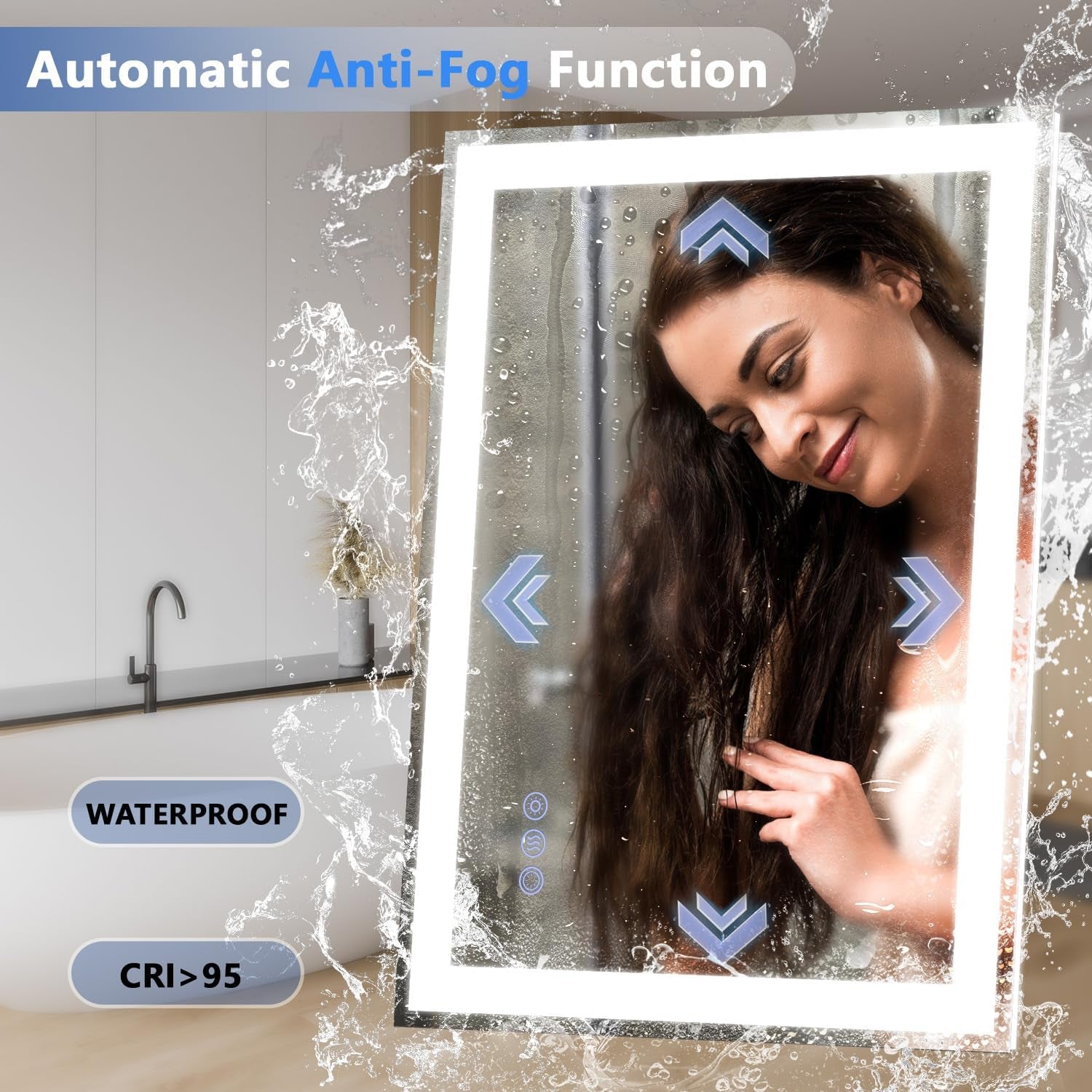 24x32Inch Front Backlit LED Vanity Mirror Dimmable