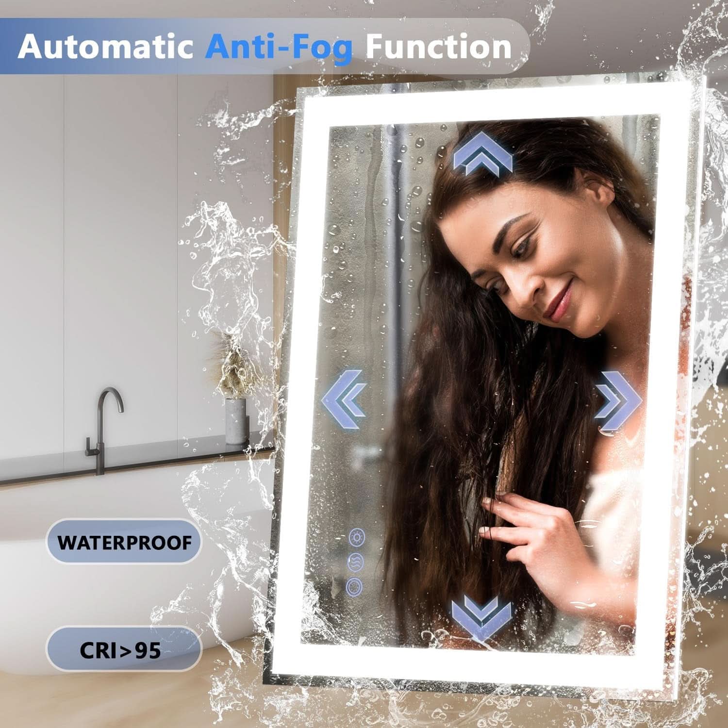24x32Inch Front Backlit LED Vanity Mirror Dimmable