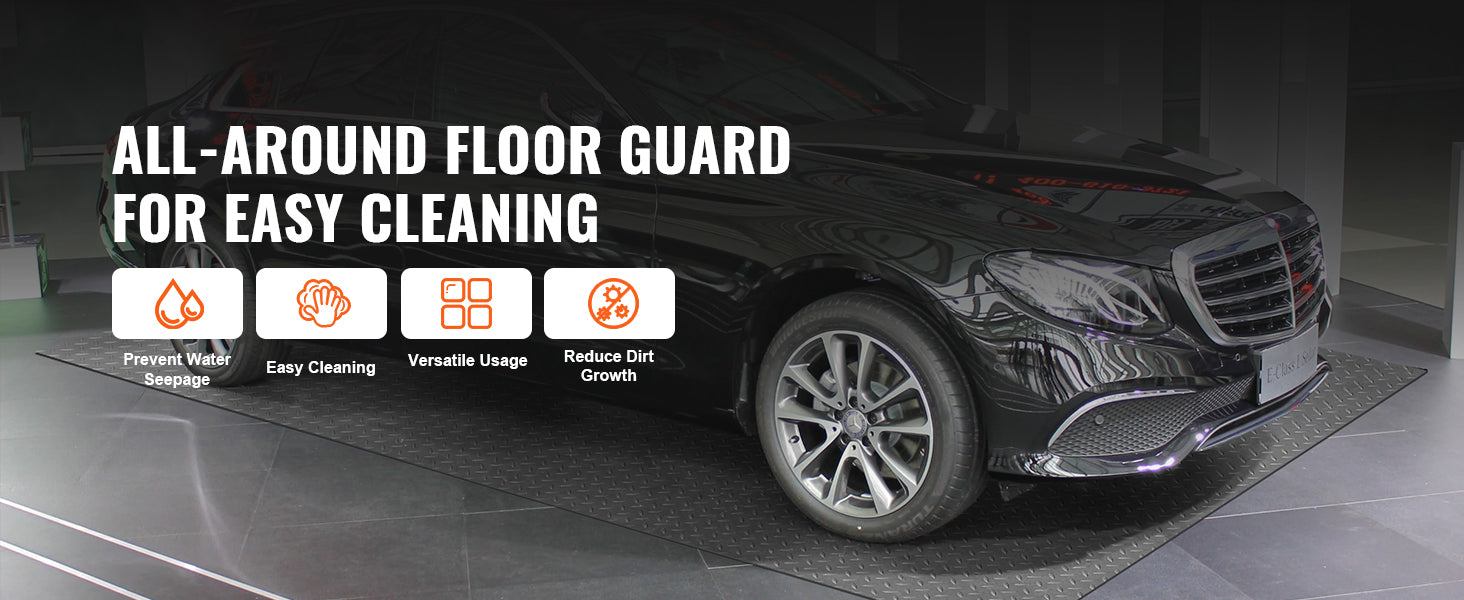 Tapis de garage robuste en tôle diamantée à enroulement