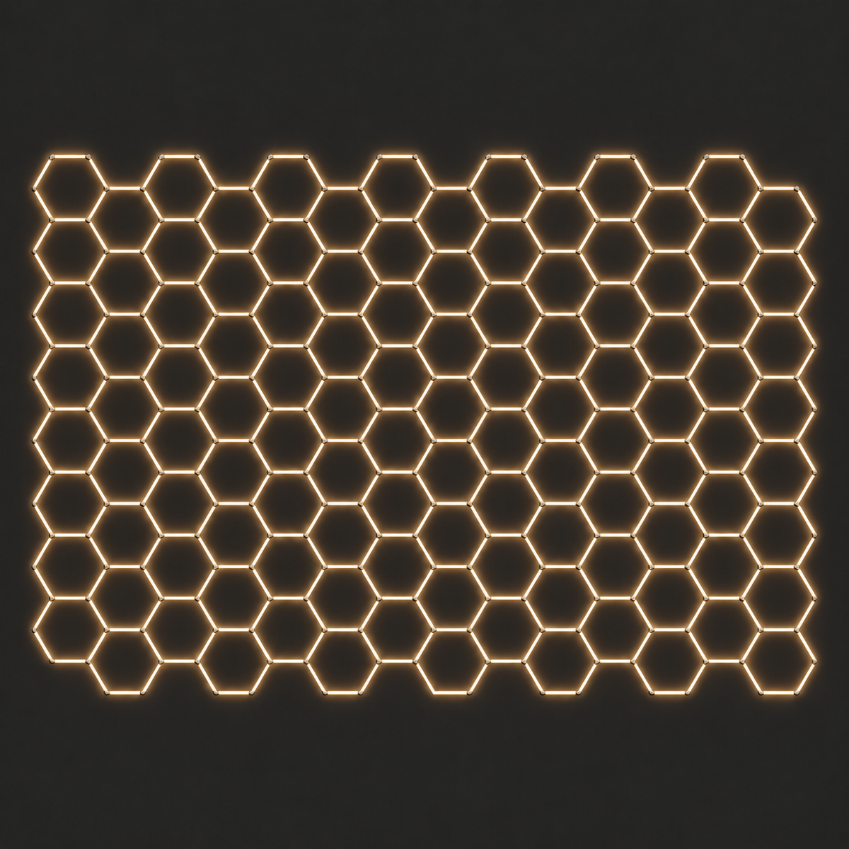 104-hexagon LED light grid in Warm White 3000K