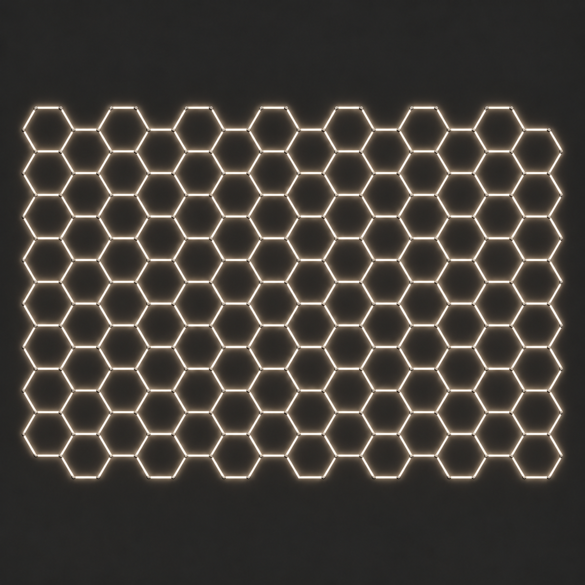 104-hexagon LED light grid in Soft White 4000K