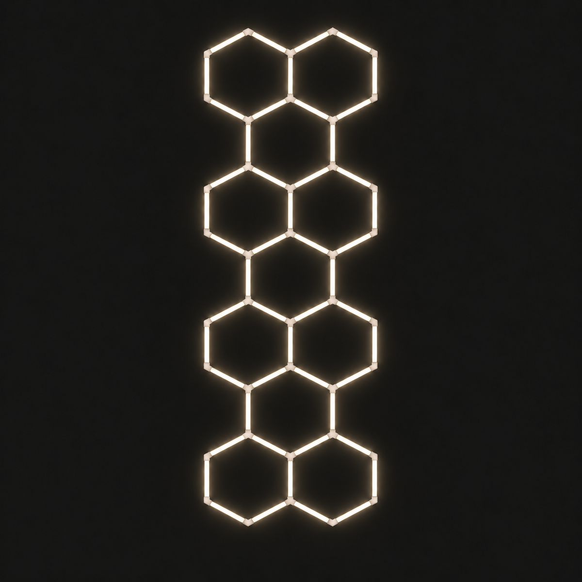 11-Hexagon Long LED Light Grid in Soft White (4000K), 17 ft 6 in by 5 ft 5 in