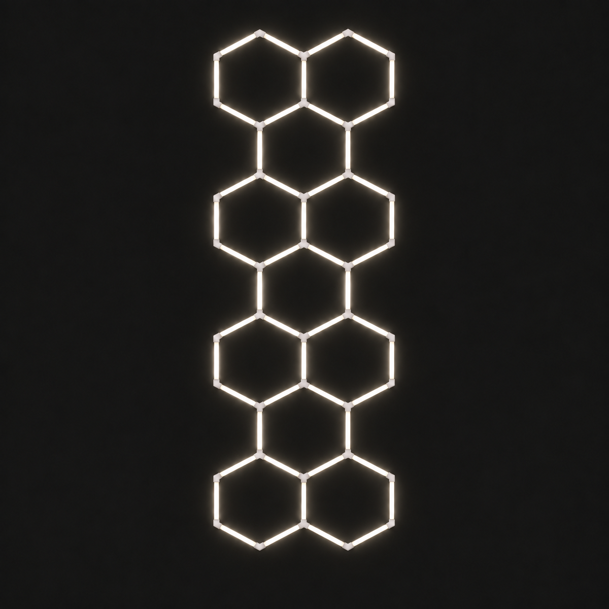 11-Hexagon Long LED Light Grid in Natural White (5000K), 17 ft 6 in by 5 ft 5 in