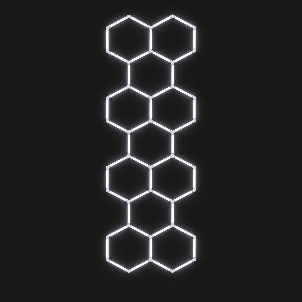 11-Hexagon Long LED Light Grid in Cool White (6500K), 17 ft 6 in by 5 ft 5 in
