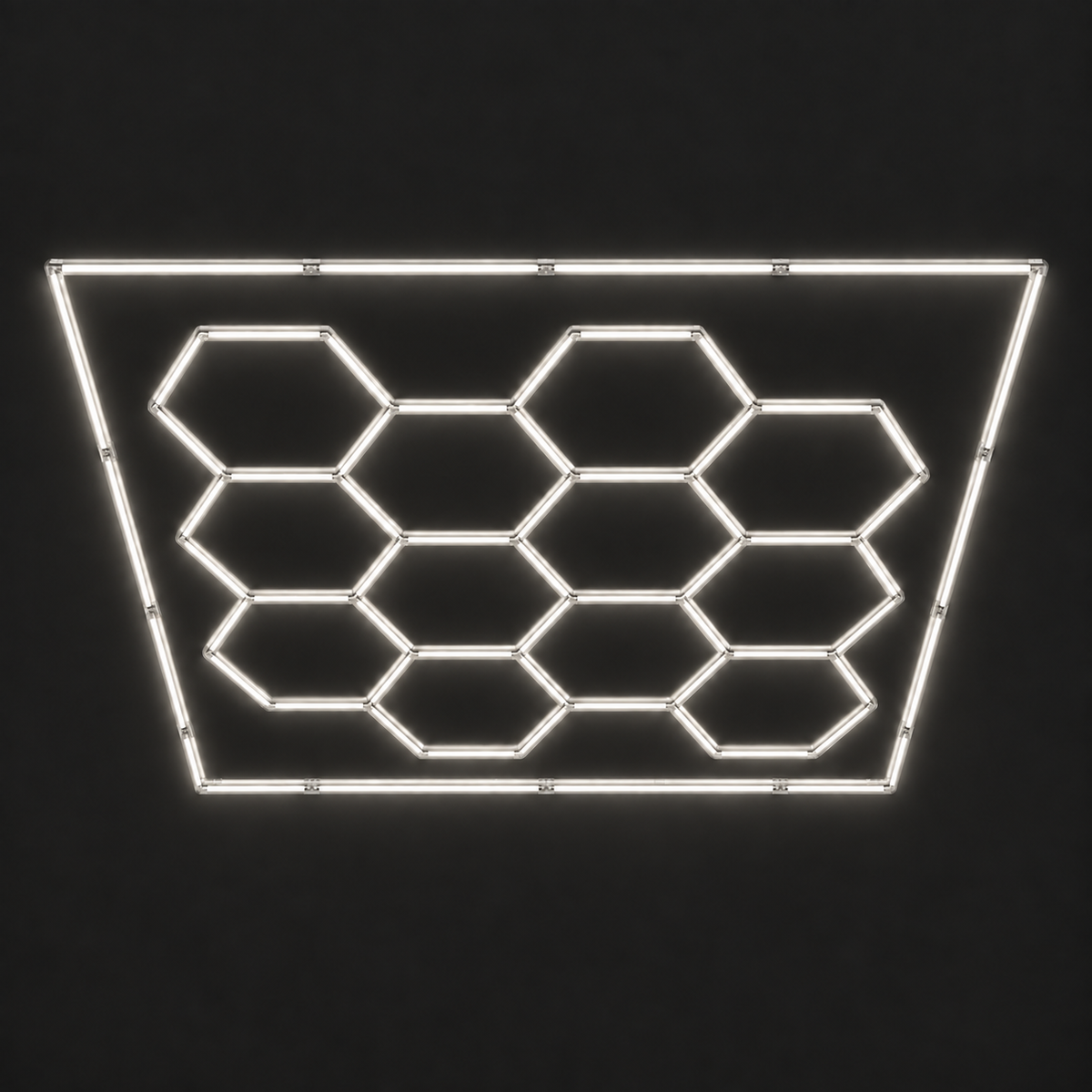 12 hexagon light grid with border in natural white 5000K