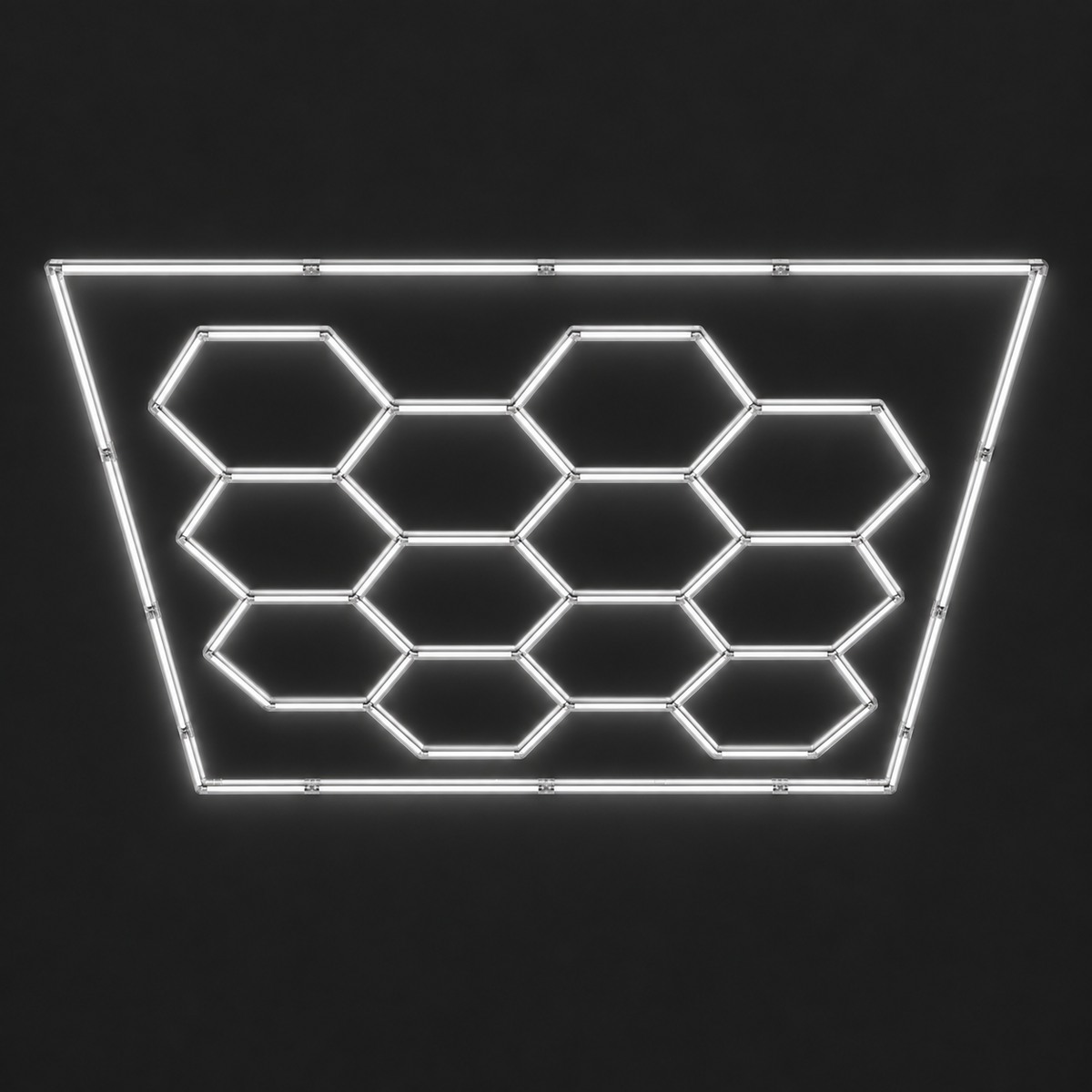 12 hexagon light grid with border in cool white 6500K