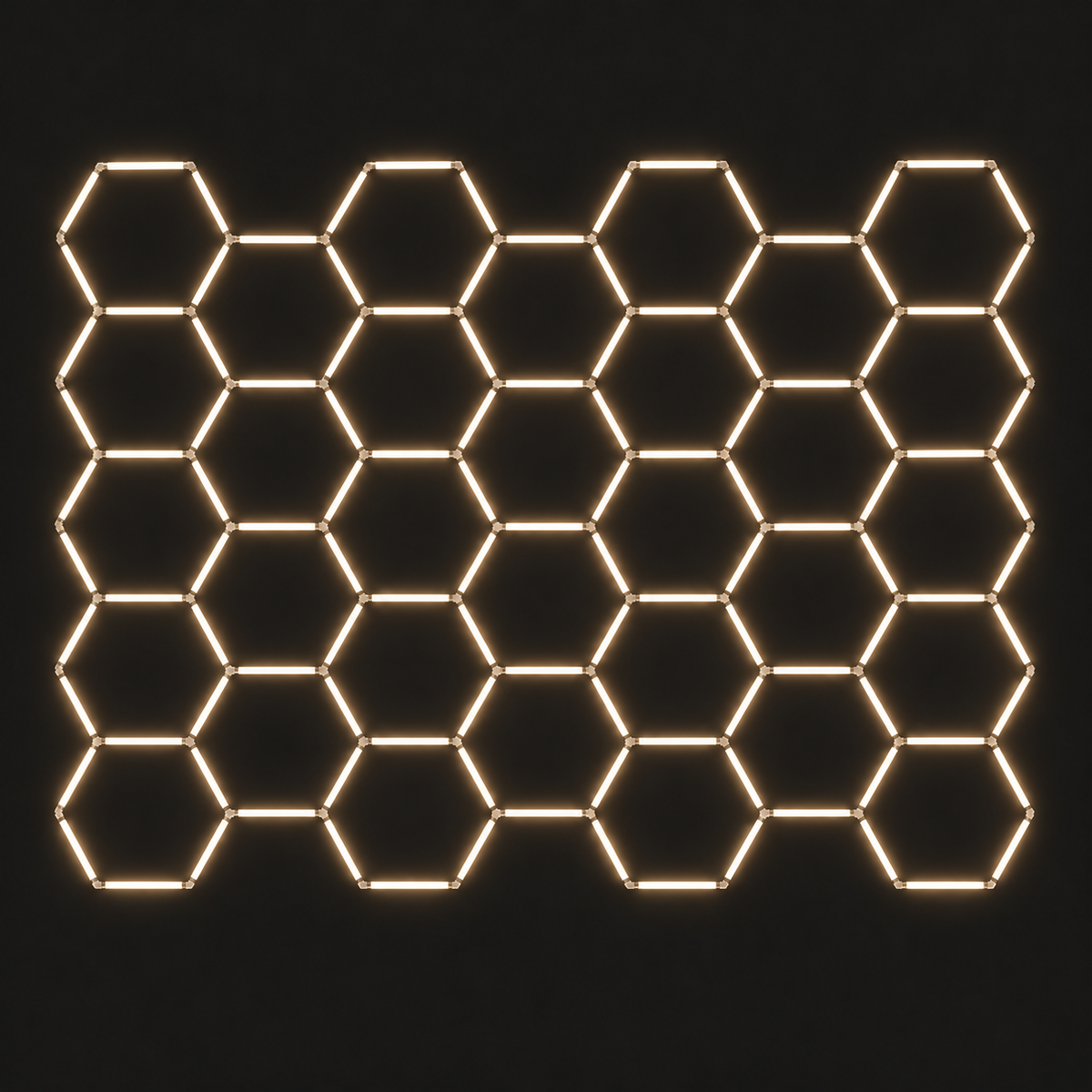 32-Hexagon LED Light Grid in Warm White (3000K), 17 ft by 13 ft 6 in
