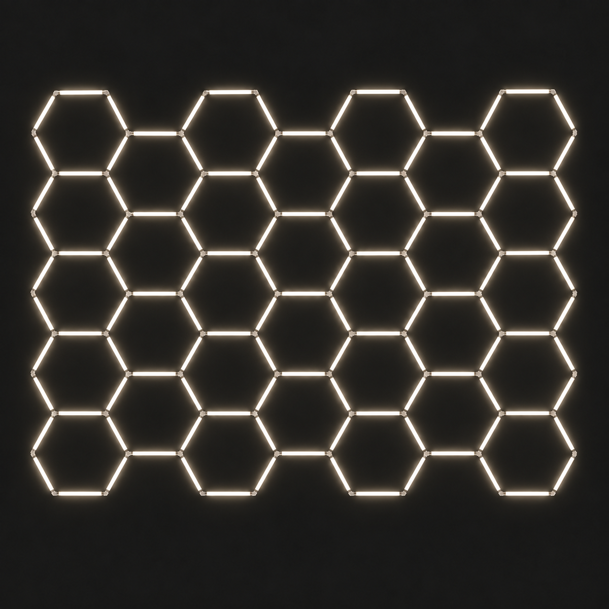 32-Hexagon LED Light Grid in Soft White (4000K), 17 ft by 13 ft 6 in