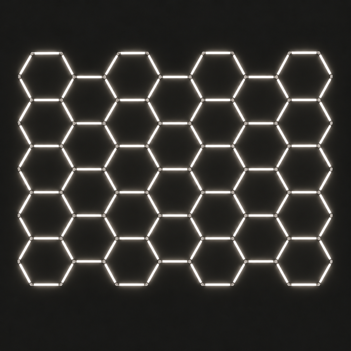 32-Hexagon LED Light Grid in Natural White (5000K), 17 ft by 13 ft 6 in
