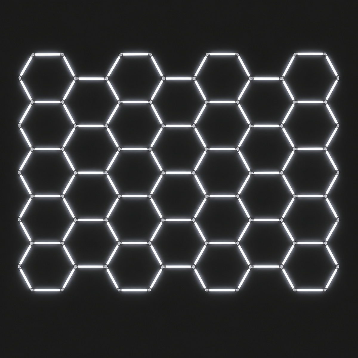 32-Hexagon LED Light Grid in Cool White (6500K), 17 ft by 13 ft 6 in