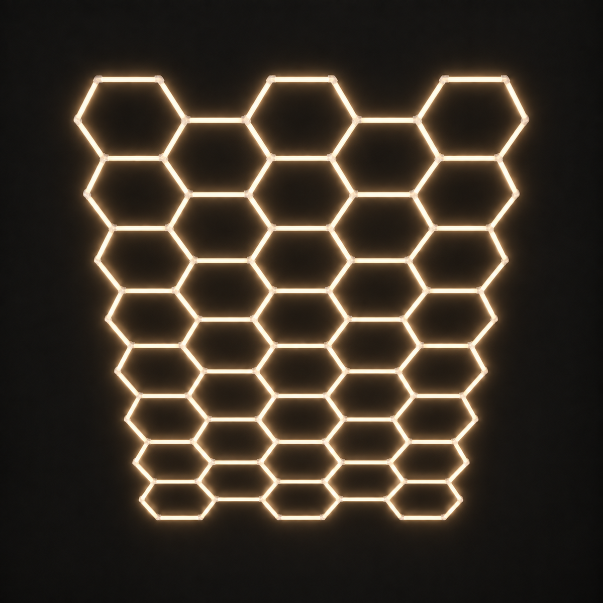 HexaGara 43-hex light grid illuminated in warm white 3000K