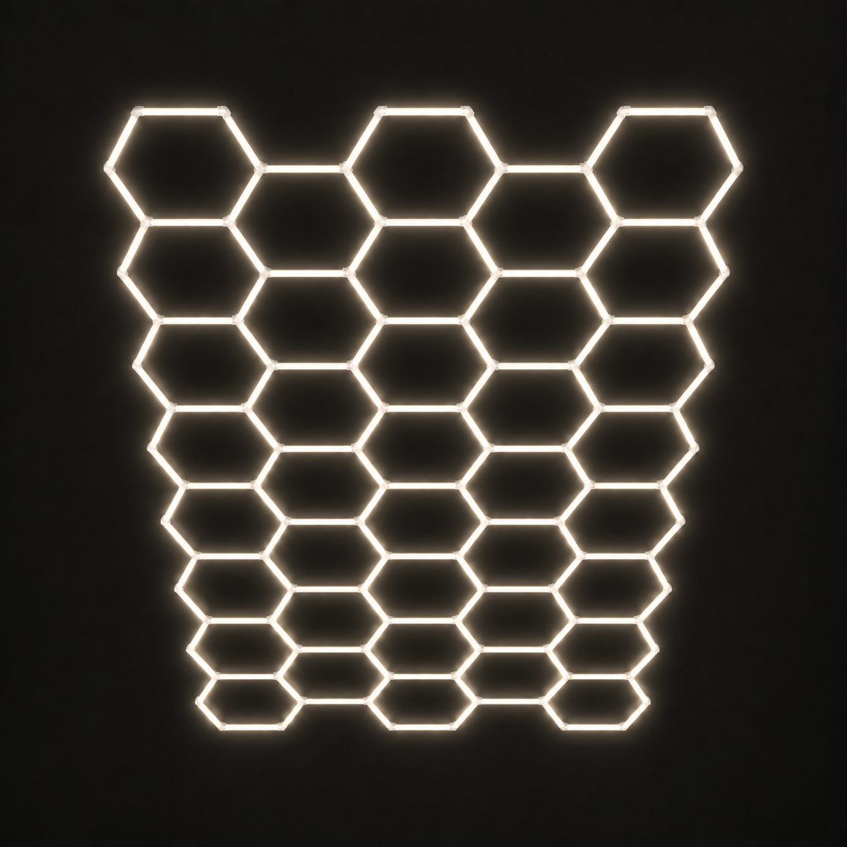 HexaGara 43-hex light grid illuminated in soft white 4000K