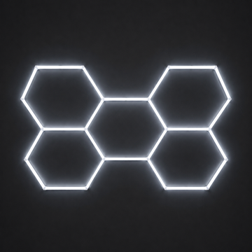 5-Hex LED light grid in Cool White 6500K