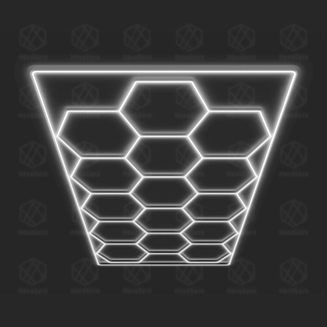 Hexagonal Lights Grid - 15 Hex With Color Border - HexaGara