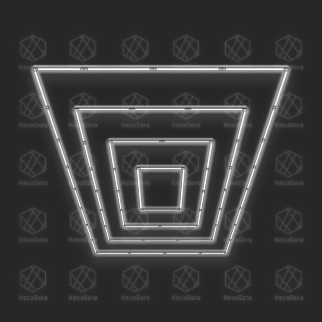Quadruple rectangular LED light grid, 16 by 8 feet