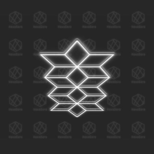 Large Geometric Lights Grid - 16 Diamonds - HexaGara