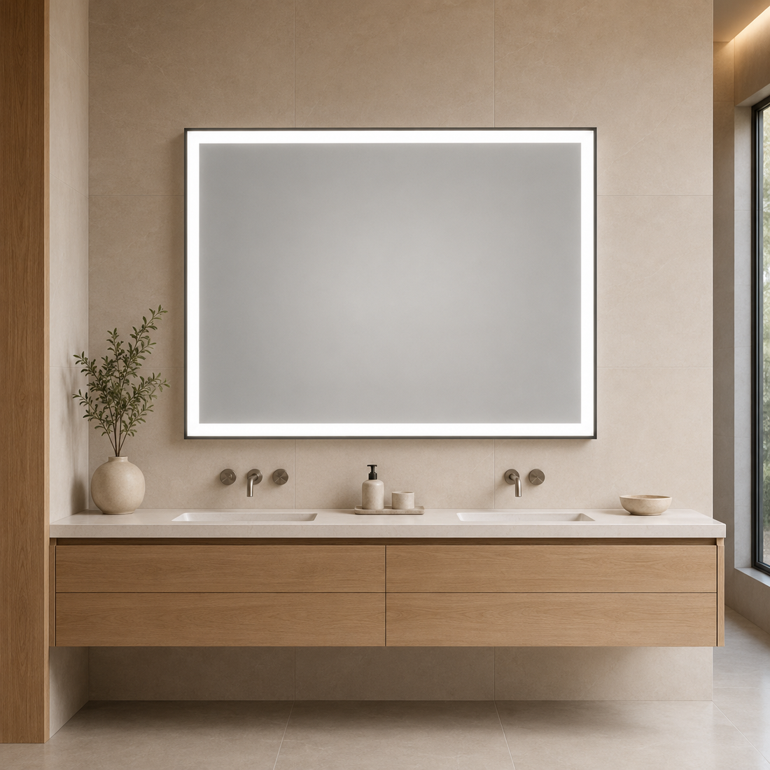 36 by 48 inch landscape LED vanity mirror