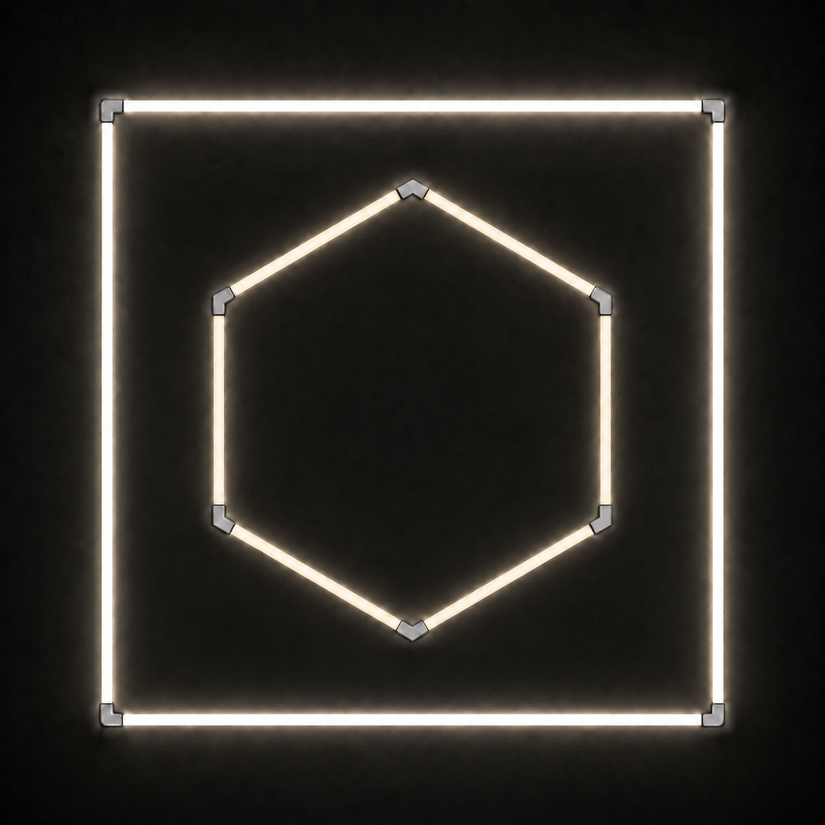 1-Hex LED light grid with Soft White 4000K main light and Soft White 4000K border