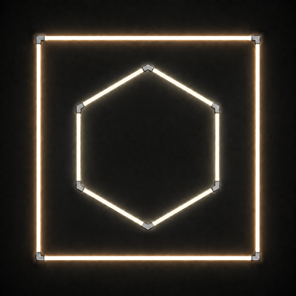 1-Hex LED light grid with Natural White 5000K main light and Warm White 3000K border