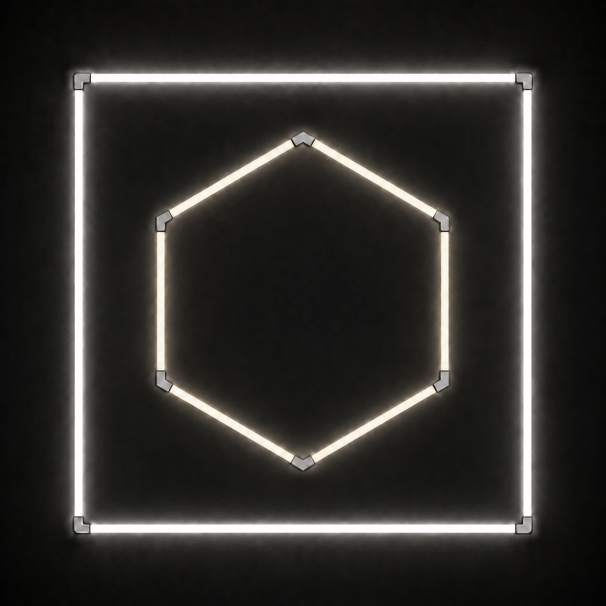 1-Hex LED light grid with Natural White 5000K main light and Soft White 4000K border