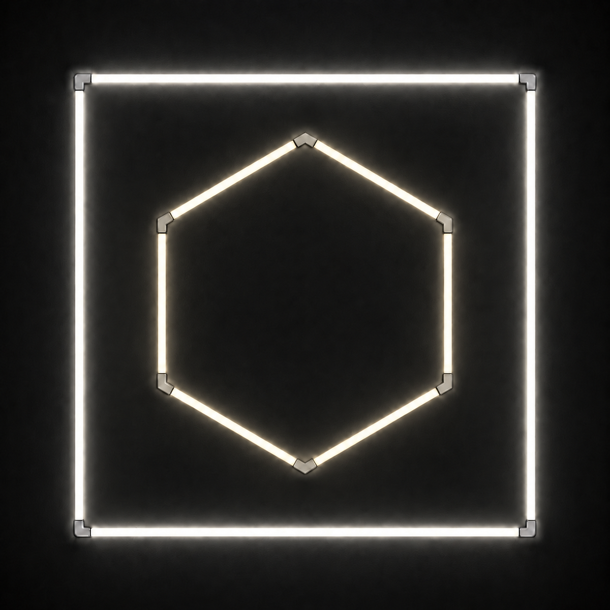 1-Hex LED light grid with Natural White 5000K main light and Natural White 5000K border