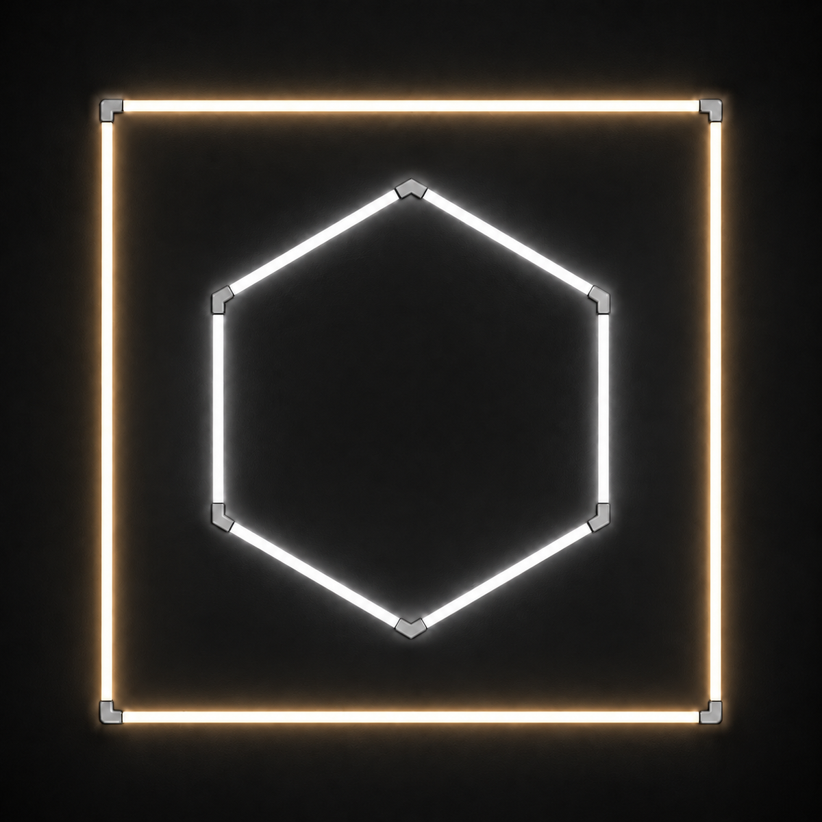 1-Hex LED light grid with Cool White 6500K main light and Warm White 3000K border