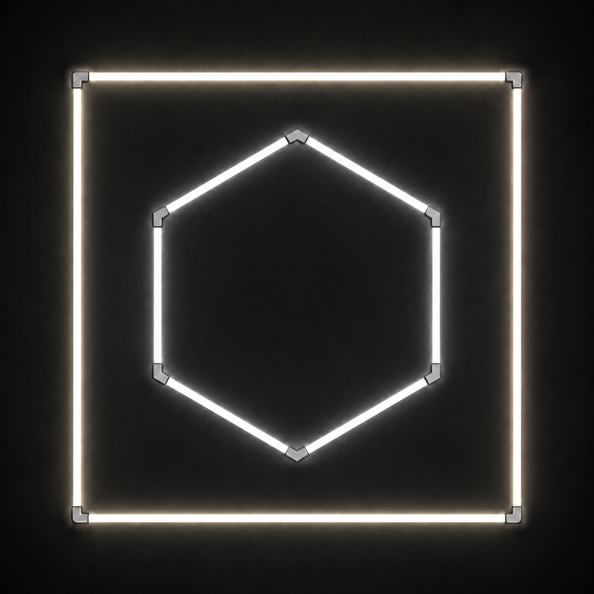 1-Hex LED light grid with Cool White 6500K main light and Soft White 4000K border