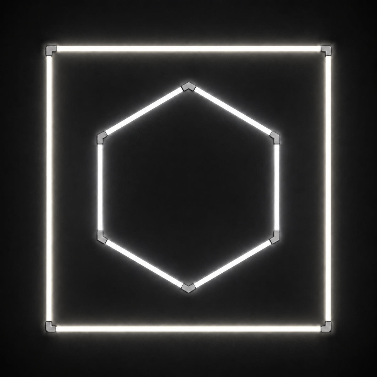 1-Hex LED light grid with Cool White 6500K main light and Natural White 5000K border