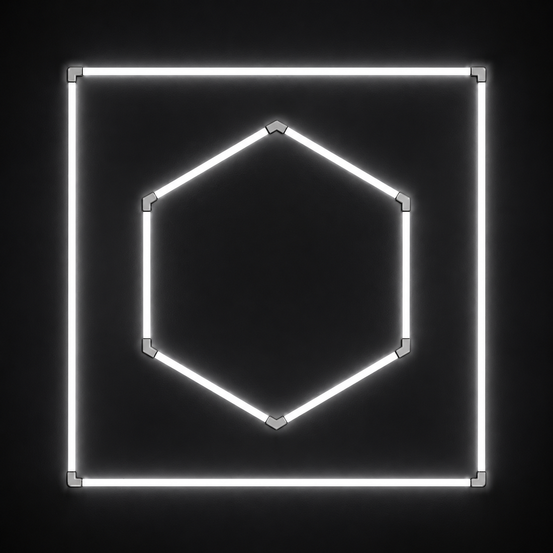 1-Hex LED light grid with Cool White 6500K main light and Cool White 6500K border