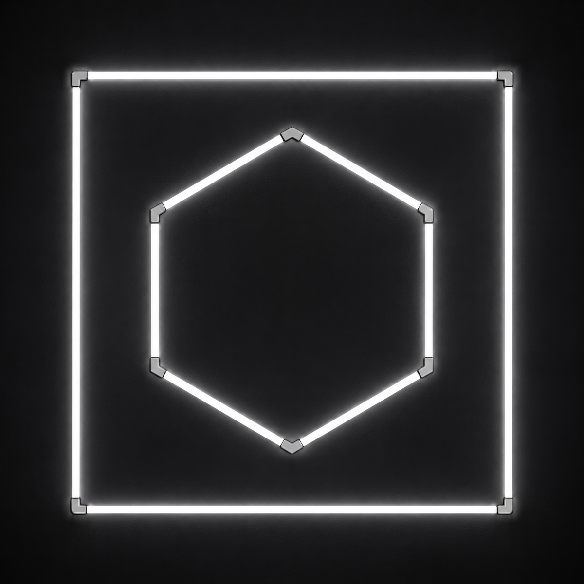 1-Hex LED light grid with Cool White 6500K main light and Cool White 6500K border