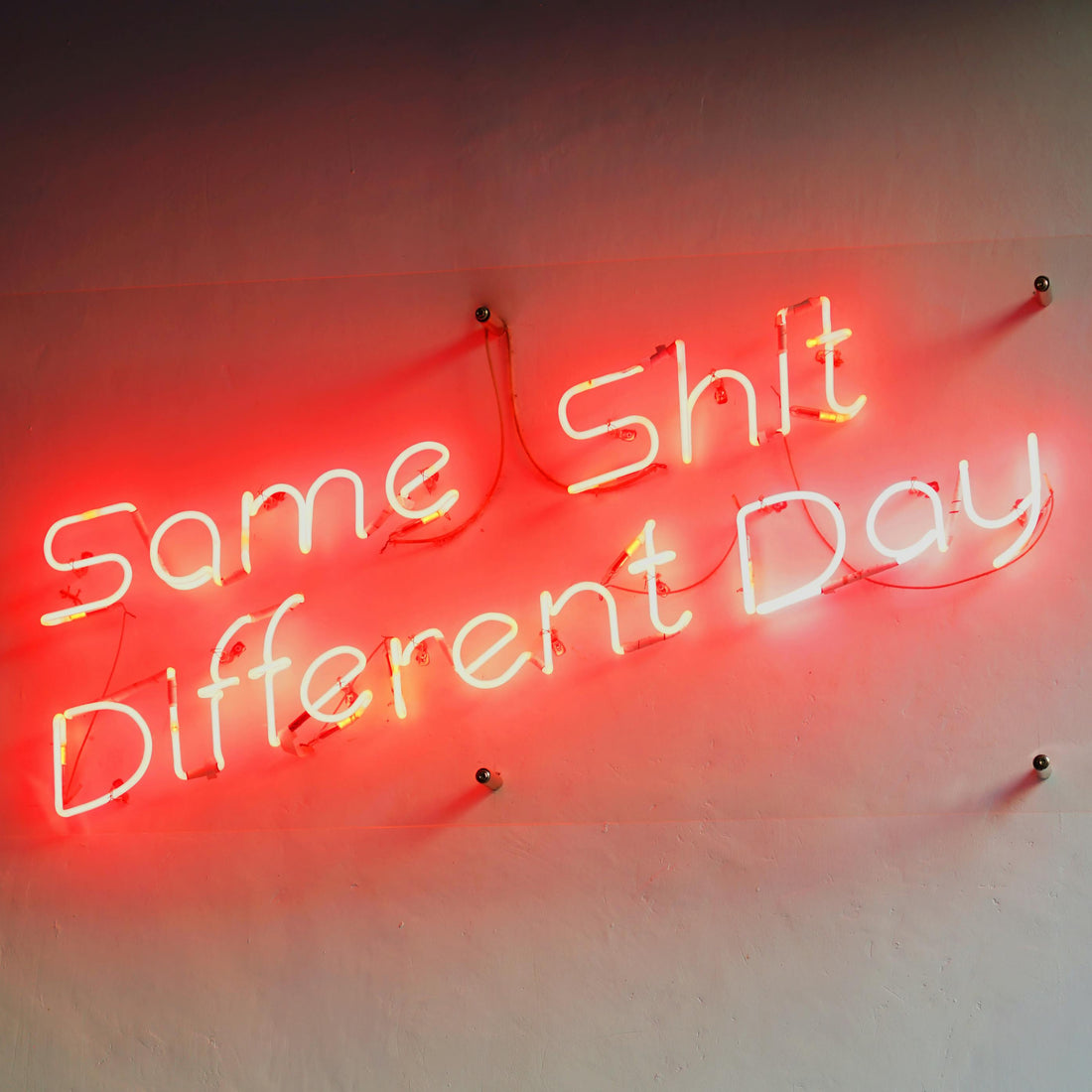Neon sign with the word 'BAR' inside a clear acrylic box on a black background