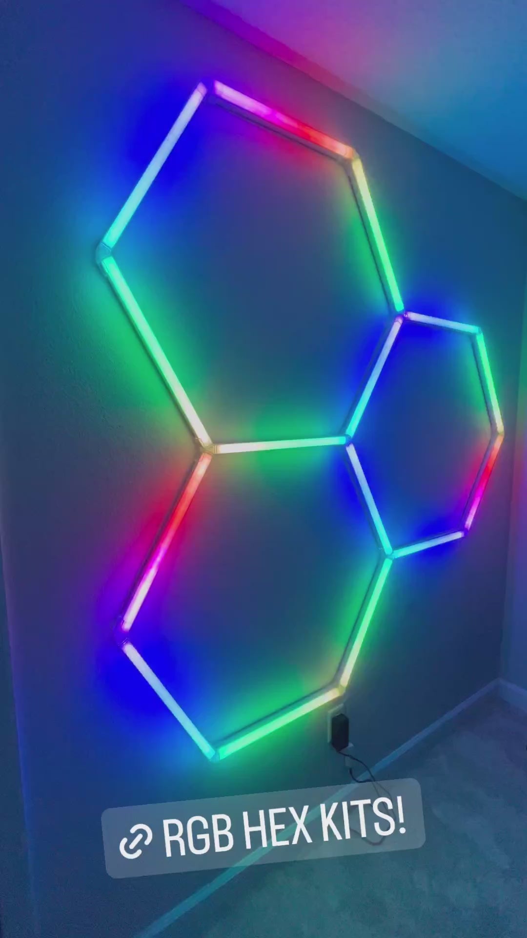 RGB Hexagonal Lights Grid - 7 Hexagons (8'5