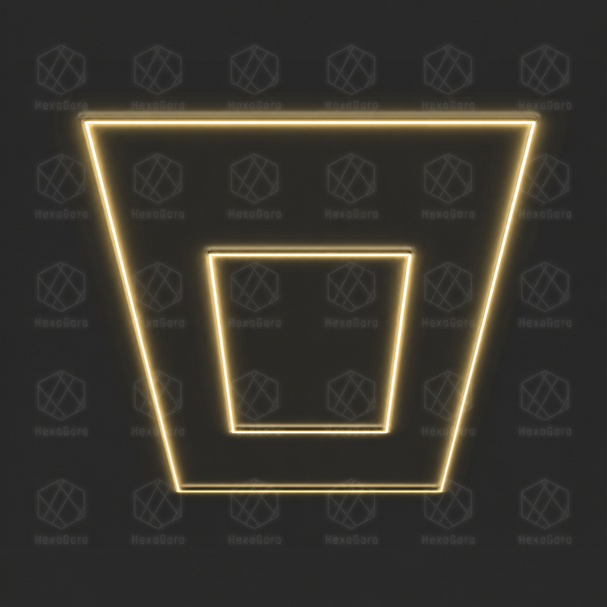 Double rectangular LED light grid in 3000K light
