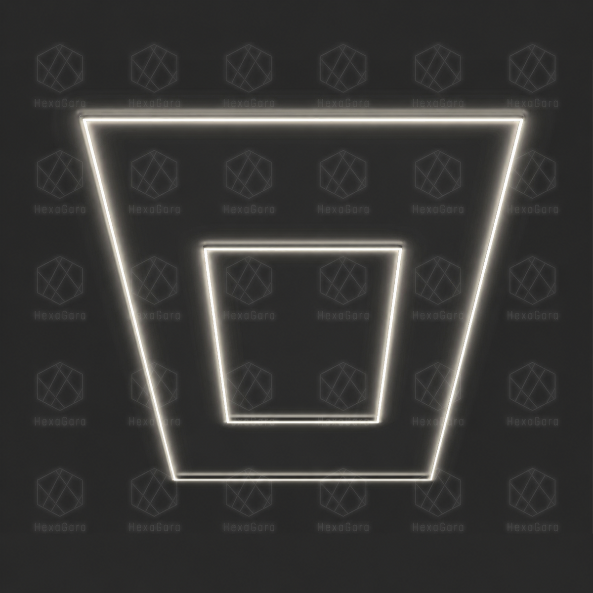 Double rectangular LED light grid in 4000K light