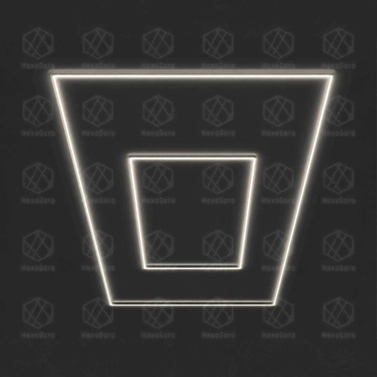 Double rectangular LED light grid in 4000K light